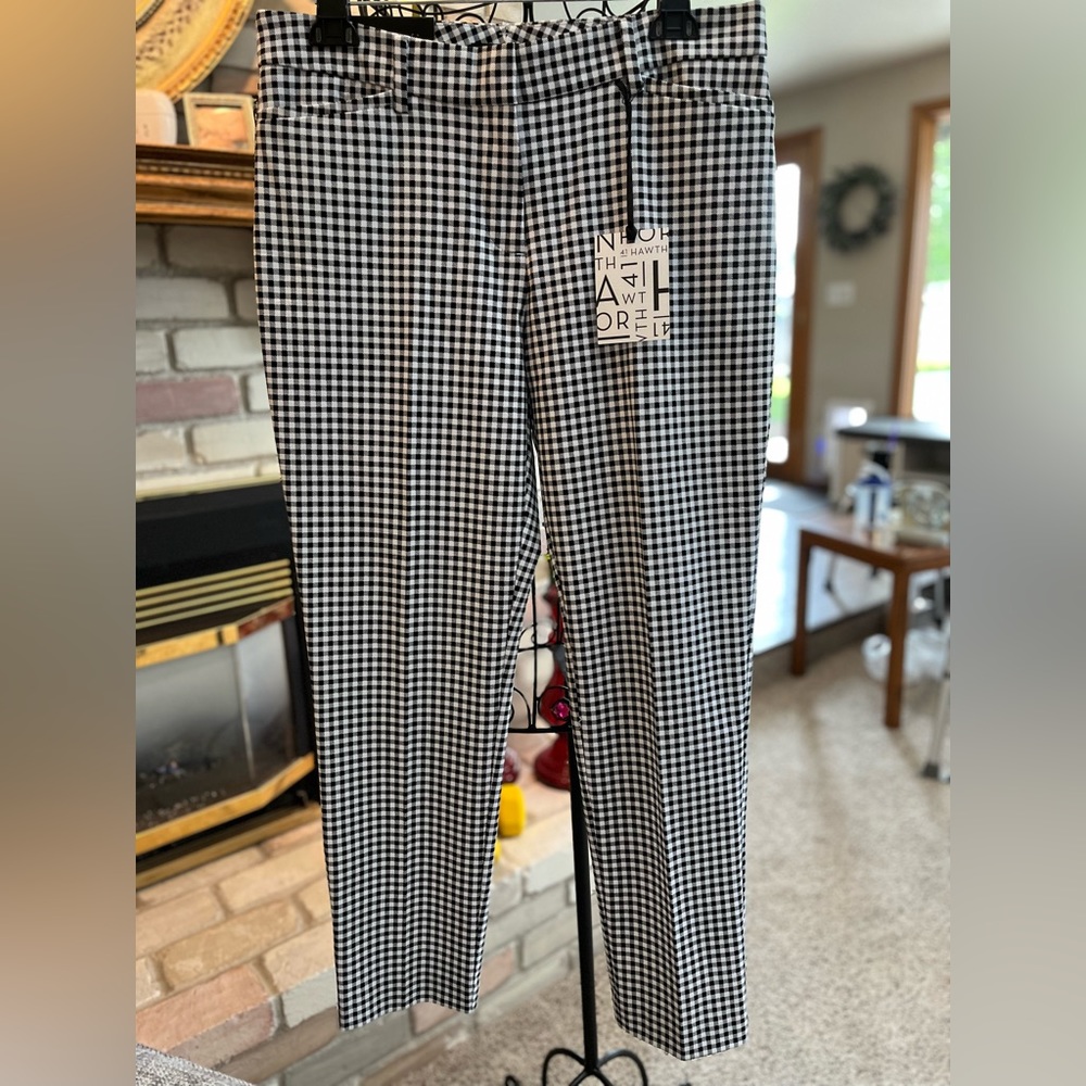 41 Hawthorn Trousers Pants Size 8 black&white ankle length